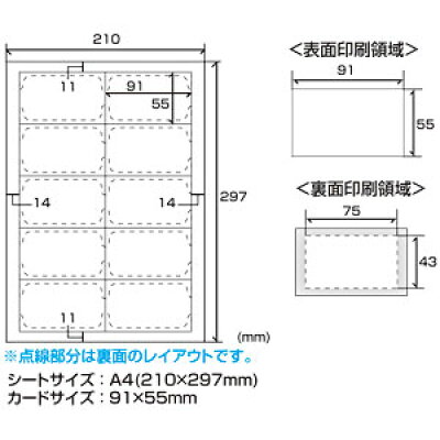 サンワサプライ インクジェットまわりがきれいな名刺カード・光沢 A4 JP-MCC05K-1(100シート/1000カード)